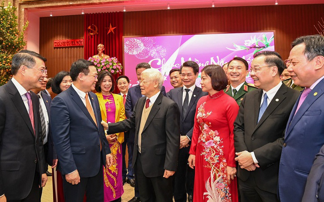 Tổng Bí thư, Chủ tịch nước Nguyễn Phú Trọng chúc Tết Đảng bộ, quân và dân Thủ đô