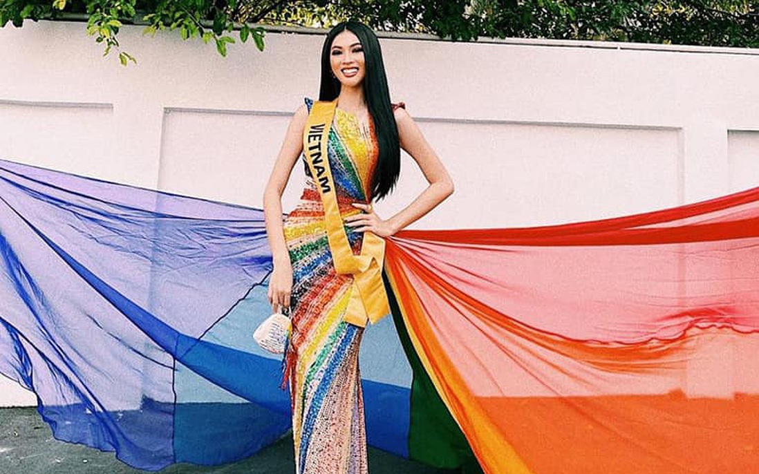 Học tập H'Hen Niê khi thi hoa hậu ở Thái Lan, Ngọc Thảo làm nức lòng fan với chiếc đầm ủng hộ LGBT 