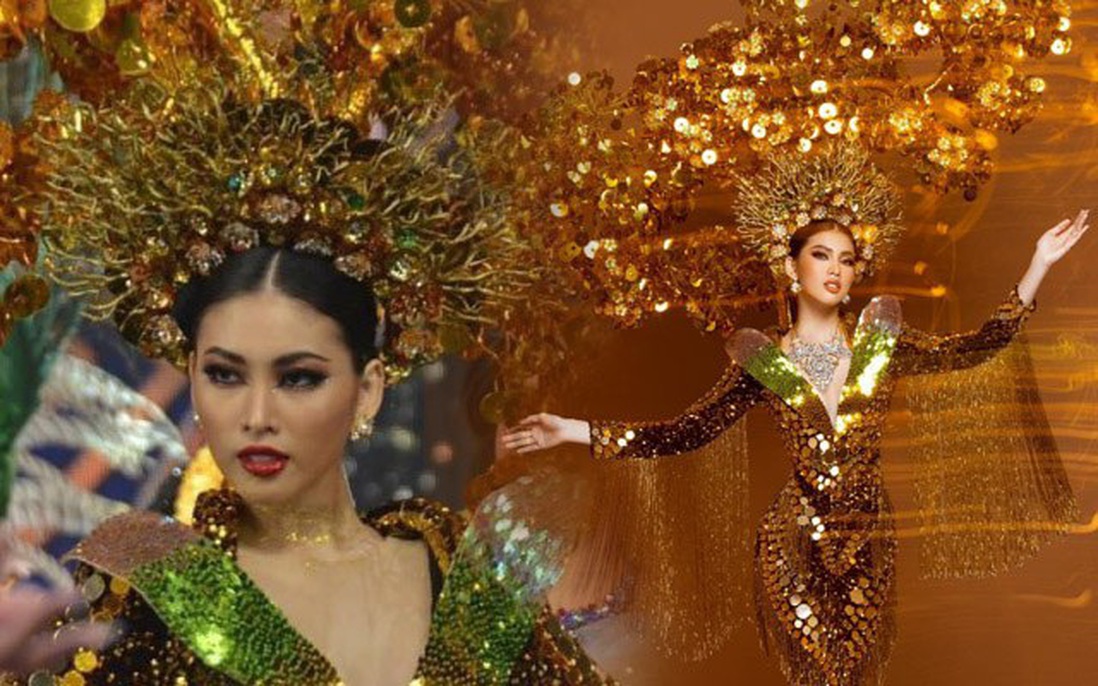 Ngọc Thảo diện trang phục “lá ngọc cành vàng”, tỏa sáng sân khấu quốc tế