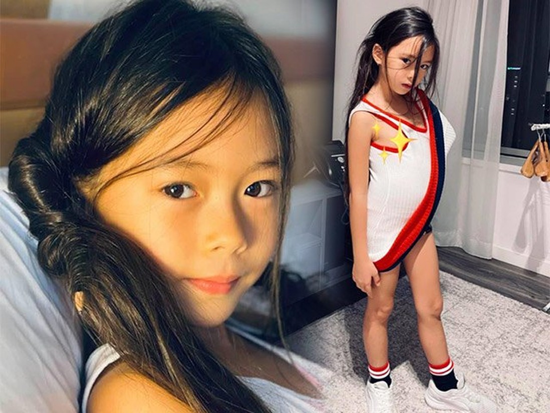 Đoan Trang thích thú vì con gái hoá người mẫu với váy tự chế