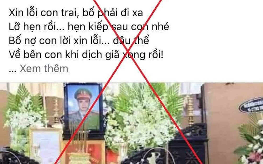 Thông tin thiếu tá công an tử vong khi chống dịch tại Bắc Giang là sai sự thật