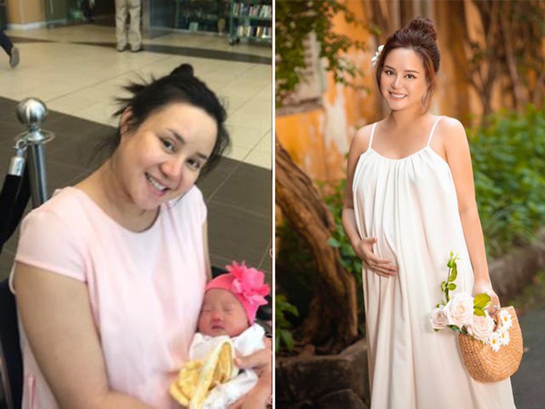 Vy Oanh sắp sinh con thứ 3 vẫn giữ dáng gọn, khác hẳn lần đầu tăng 24kg