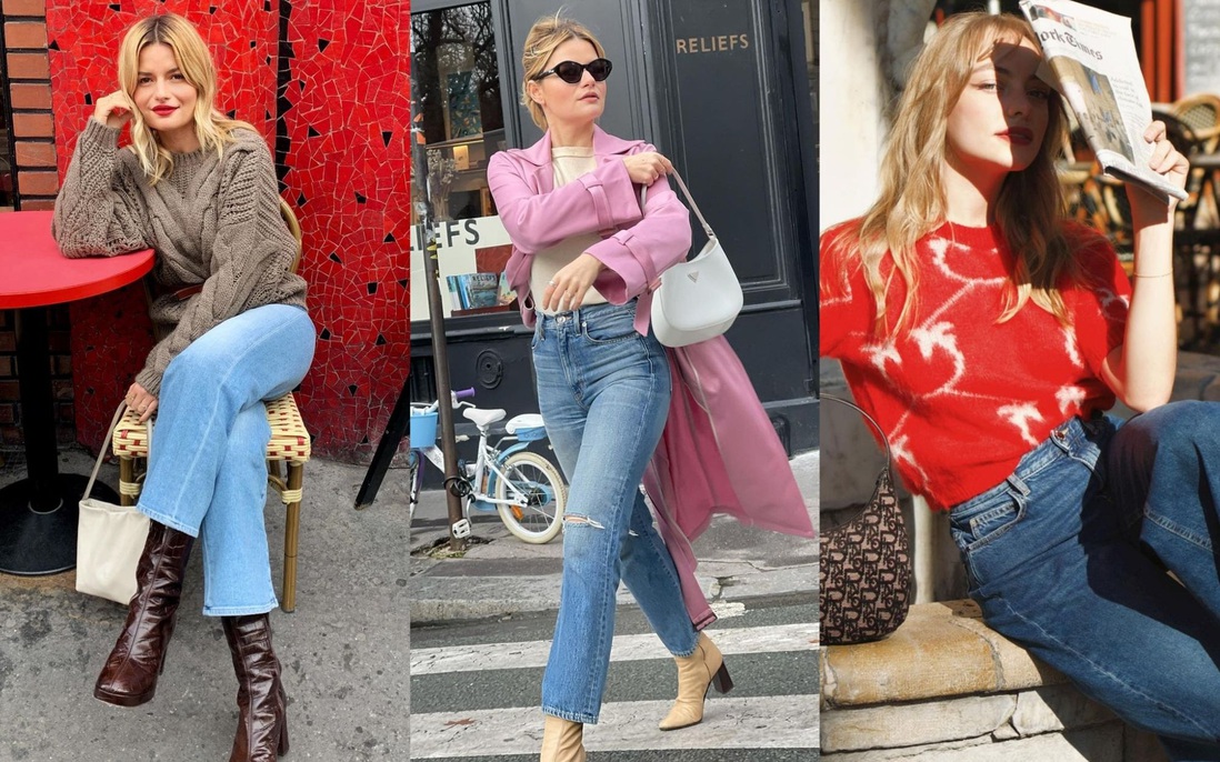 Học phụ nữ Pháp 12 cách mặc quần jeans đẹp