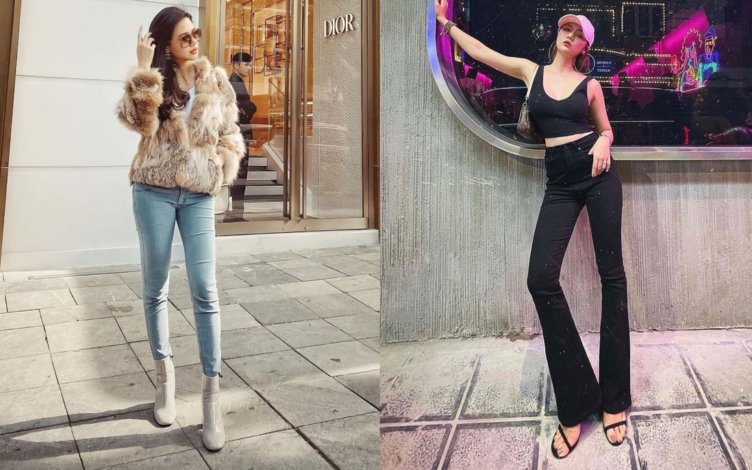 Cặp bạn thân Huyền Lizzie và Phanh Lee có gu chọn quần jeans trái ngược