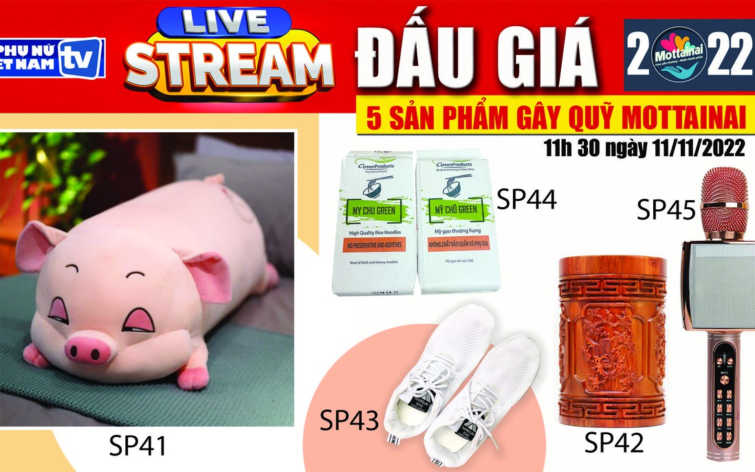 11h30 ngày 11/11: Livestream đấu giá 5 sản phẩm gây quỹ Mottainai 2022