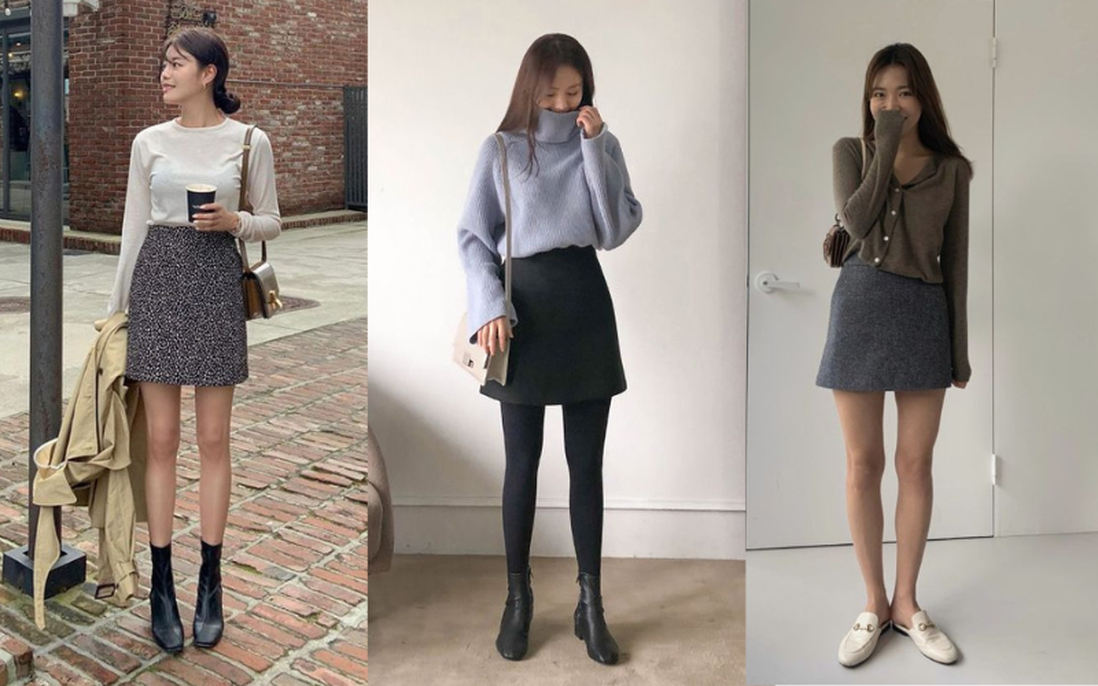 8 cách mặc đẹp cực đơn giản với chân váy dạ của ulzzang Hàn