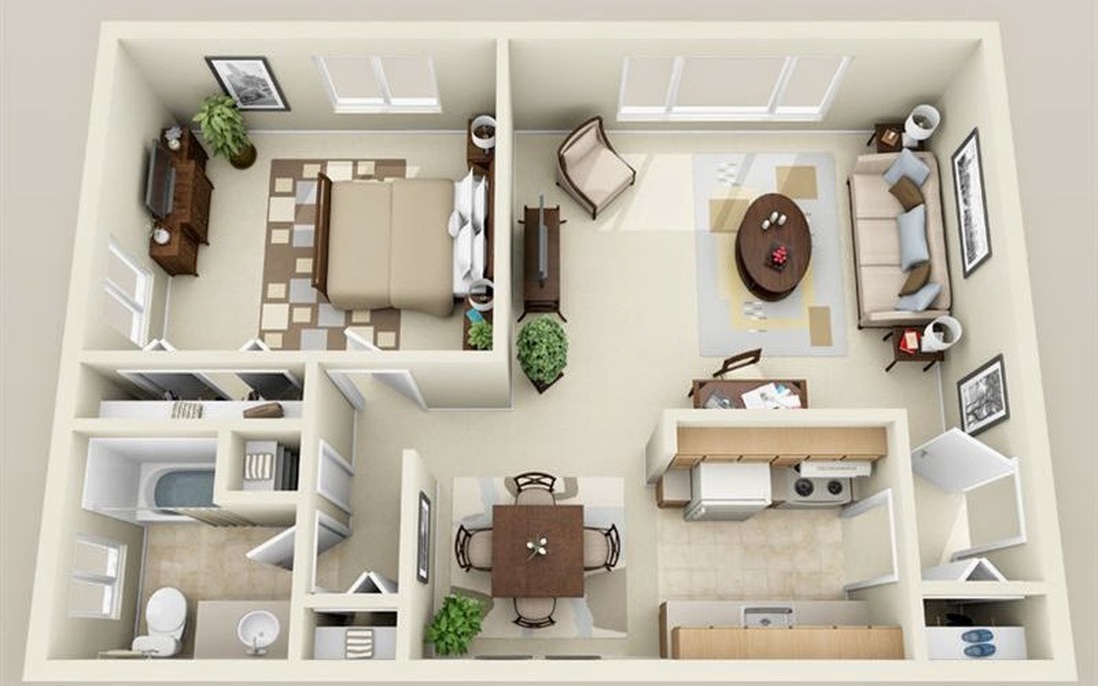 10 mẫu căn hộ một phòng ngủ với thiết kế "chuẩn chỉnh"