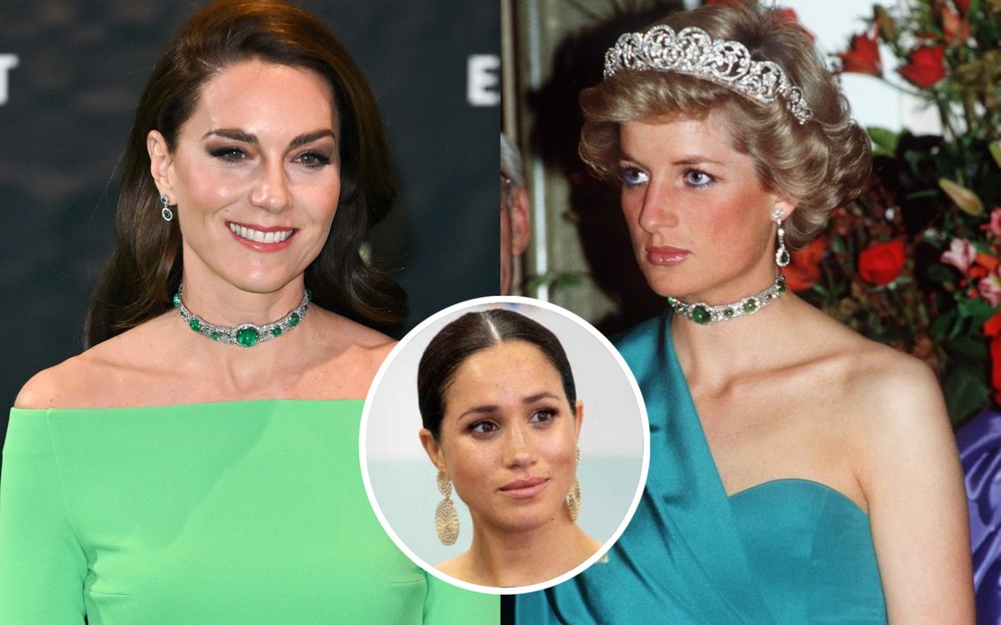 Vương phi Kate diện choker triệu đô, dân mạng lại "réo tên" nhà Meghan 