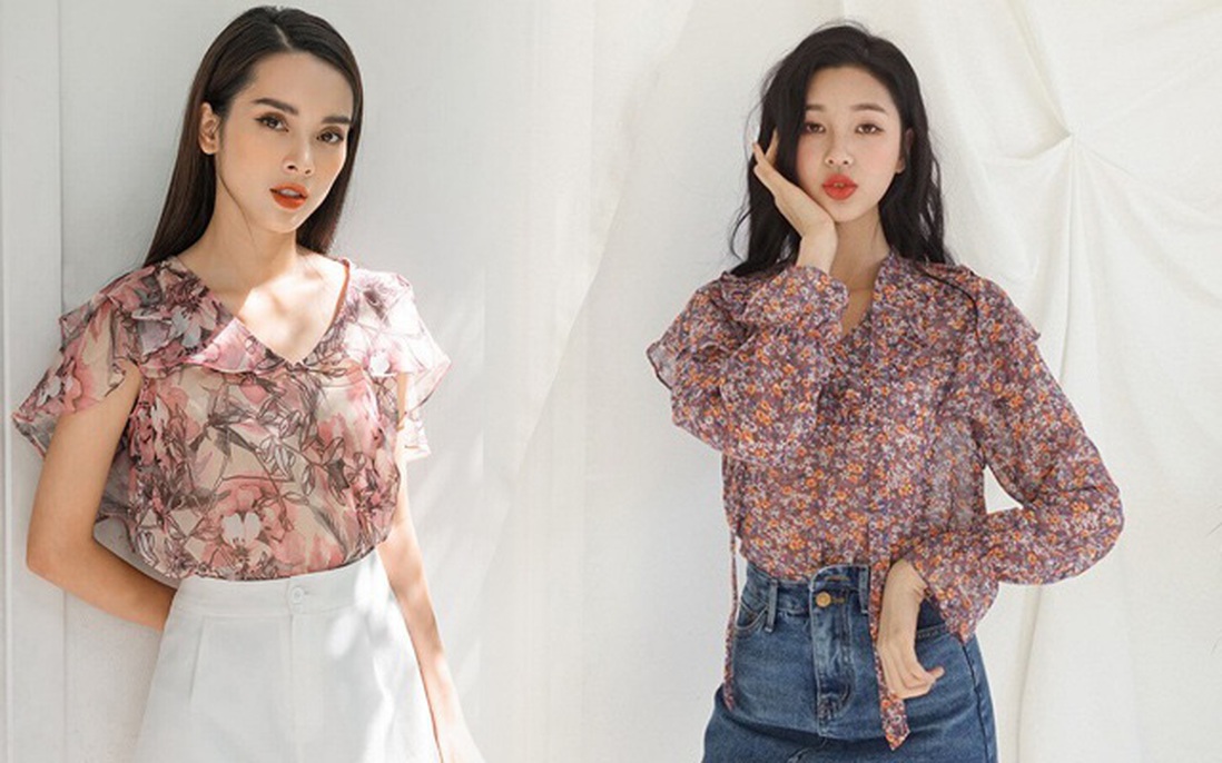 Biến ảo phong cách thời trang với áo blouse hoa