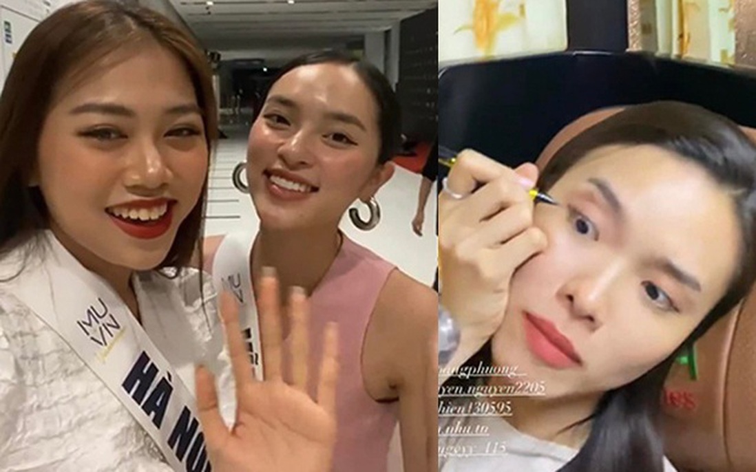 Tài make-up thần tốc, kẻ mắt mèo trên xe rung lắc của thí sinh Hoa hậu Hoàn vũ Việt Nam 