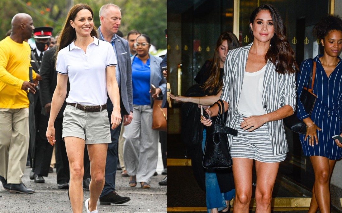 Diện quần short mùa hè, Meghan Markle ấn tượng nhưng nhìn Kate Middleton mới biết thế nào là đẳng cấp