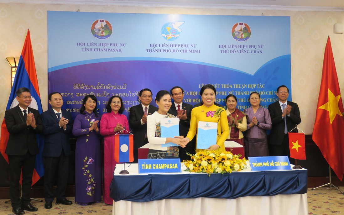 Hội LHPN TPHCM ký kết hợp tác với Hội LHPN thủ đô Viêng Chăn và tỉnh Champasak (Lào)