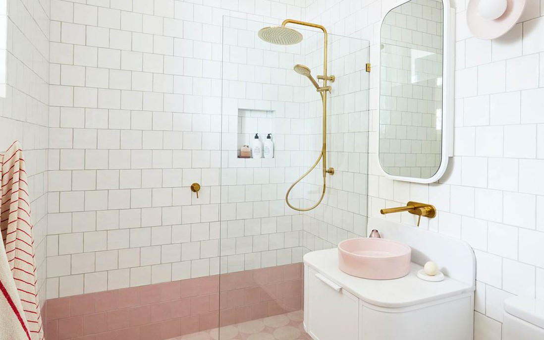 Những kiểu phòng tắm mang sắc hồng hiện đại
