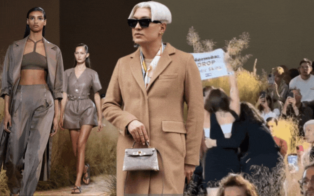 Khoảnh khắc "dẹp loạn" của fashion blogger Bryanboy tại show Hermès 
