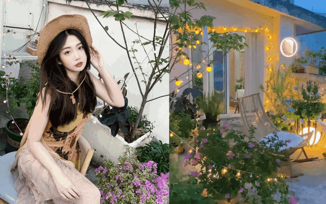 Đi thuê nhà, cô gái cải tạo sân thượng cũ thành vườn chill lãng mạn