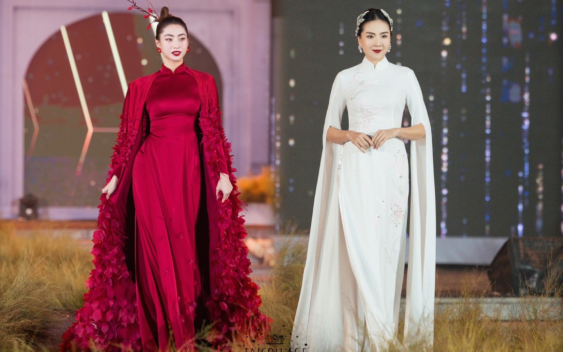 Lương Thùy Linh, Mai Ngọc diện áo dài cưới lấy cảm hứng từ ánh bình minh