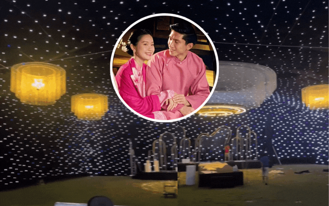 Hình ảnh đầu tiên về không gian cưới hoành tráng của Đoàn Văn Hậu và Doãn Hải My ở Thái Bình được hé lộ