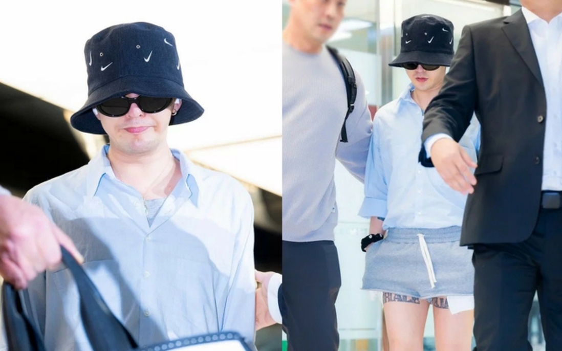 G-Dragon (BIGBANG) gây ngỡ ngàng khi diện "quần ngủ" mát mẻ ra sân bay