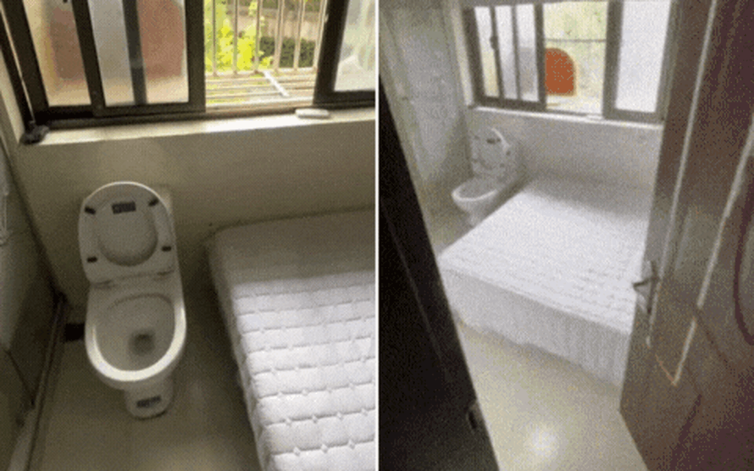 Phòng trọ cho thuê giá 1 triệu gây tranh cãi vì đặt bồn cầu cạnh giường ngủ