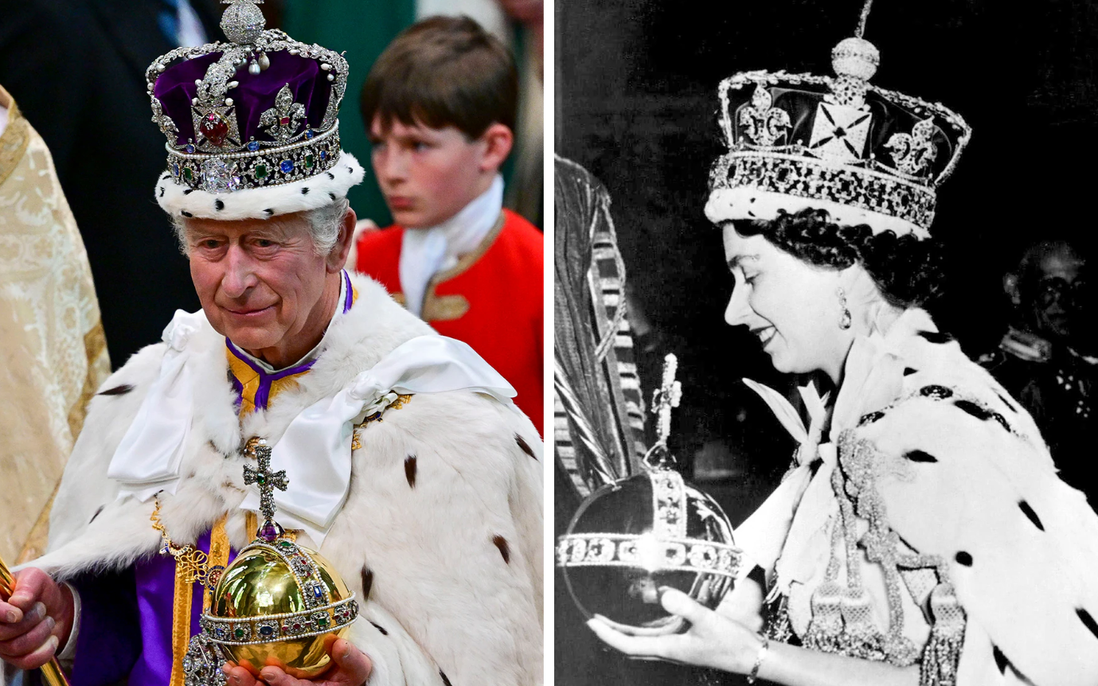 Chùm ảnh so sánh giữa lễ đăng quang của Nữ hoàng Elizabeth và Vua Charles