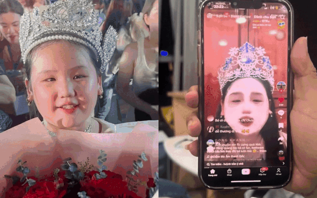Ý Nhi đăng quang Hoa hậu lịch trình dày đặc, em gái ở nhà đội vương miện livestream bùng nổ "mắt xem"