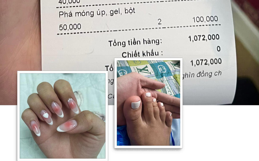 Cô gái Sài Gòn làm nail mất 6 tiếng, hóa đơn tiền triệu nhưng thành quả "cười ra nước mắt"