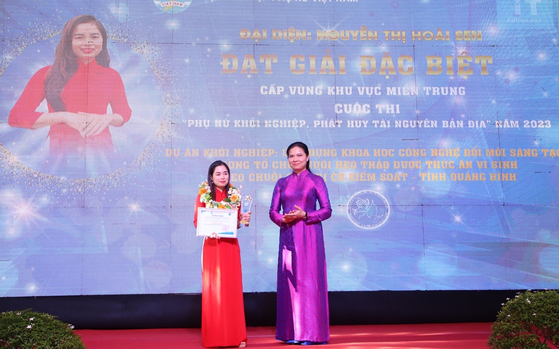 Giải đặc biệt Cuộc thi Phụ nữ khởi nghiệp cấp vùng miền Trung năm 2023 thuộc về thí sinh tỉnh Quảng Bình