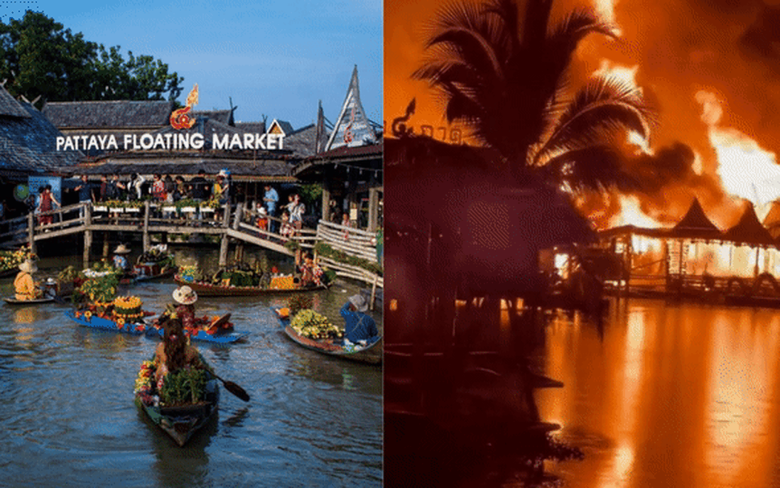 Chùm ảnh chợ nổi Pattaya - địa điểm du lịch nổi tiếng Thái Lan trước khi gặp hỏa hoạn kinh hoàng 