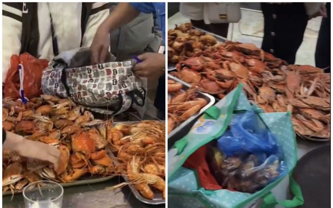 Nhóm 7 người đi ăn buffet nhét 10kg hải sản vào túi mang về chỉ chịu nộp phạt khi đưa sự việc ra công an