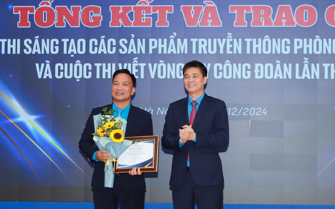 Tổng Liên đoàn Lao động trao giải 2 cuộc thi về "Vòng tay công đoàn" và phòng chống ma túy