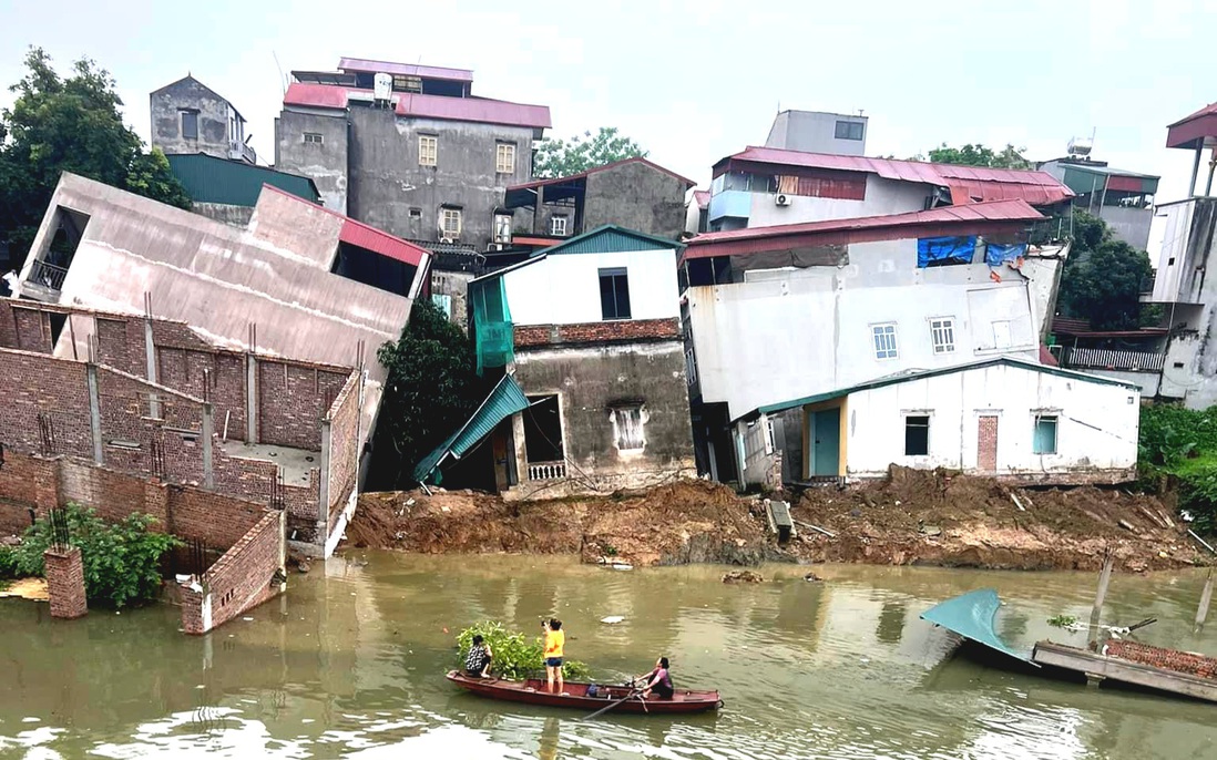 Thêm 6 ngôi nhà ở Bắc Ninh bị sông Cầu "nuốt" trong đêm