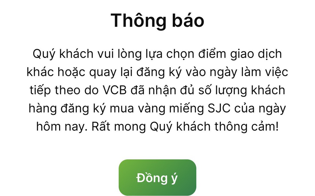 Quá tải trong ngày đầu cho đăng kí mua vàng trực tuyến