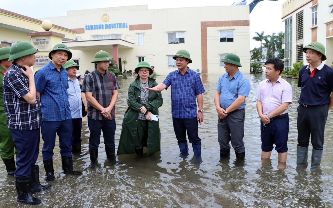 Lãnh đạo tỉnh Bắc Ninh chỉ đạo phương án thoát nước trong khu công nghiệp