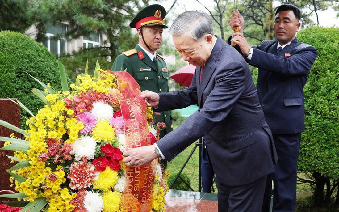 Tổng Bí thư Tô Lâm dự Lễ khánh thành tượng Chủ tịch Hồ Chí Minh tại Triều Tiên