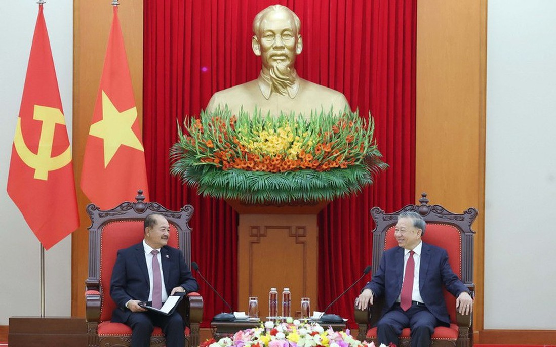 Tổng Bí thư Tô Lâm tiếp Đoàn đại biểu Đảng Nhân dân Cách mạng Lào