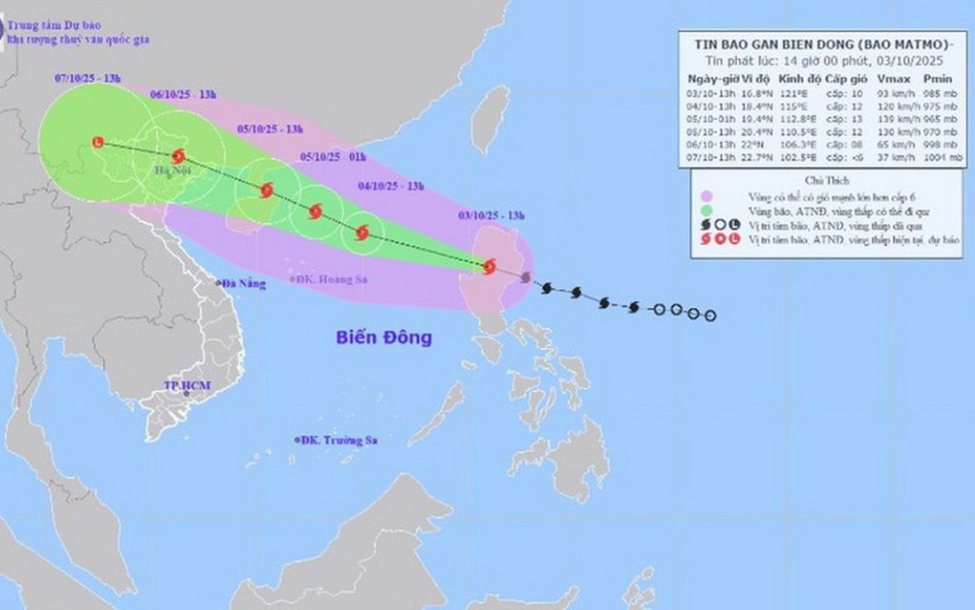 Bão Matmo có khả năng mạnh thêm, cảnh báo mưa lớn diện rộng ở Bắc Bộ, Thanh Hóa
