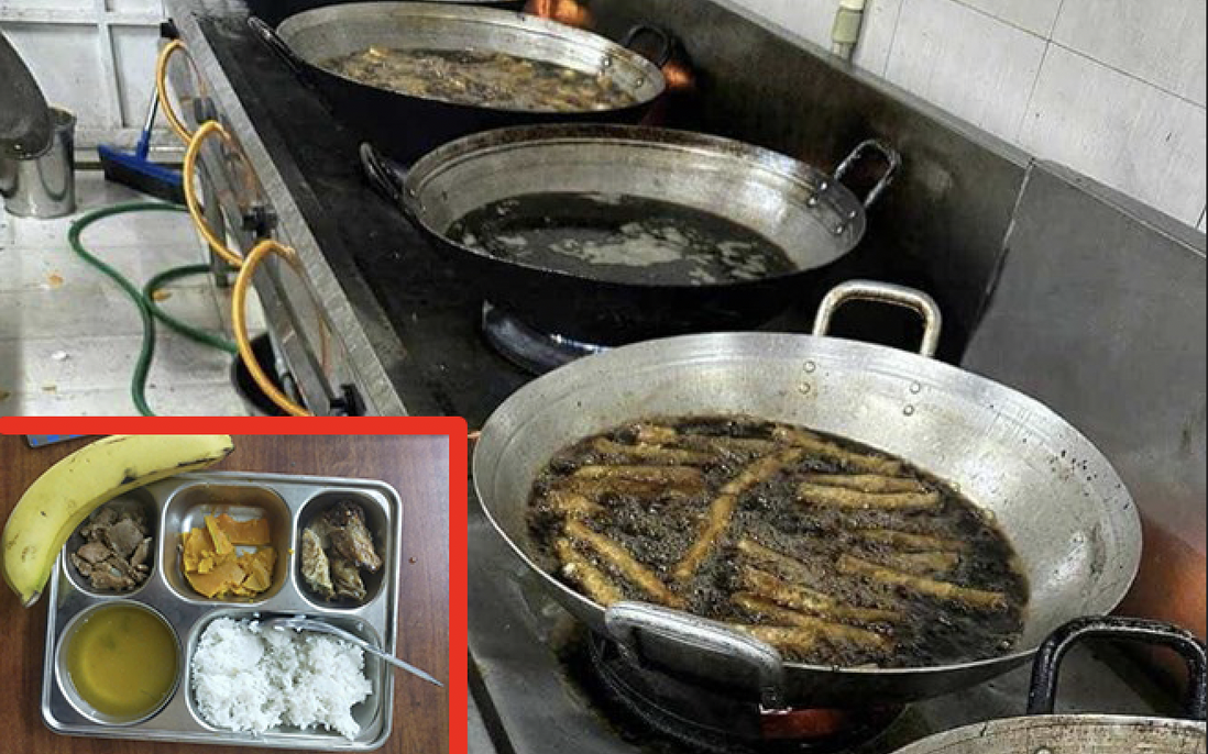 Vụ nghi dùng "dầu đen kịt" nấu cho học sinh: Trường đổi nhà cung cấp suất ăn bán trú