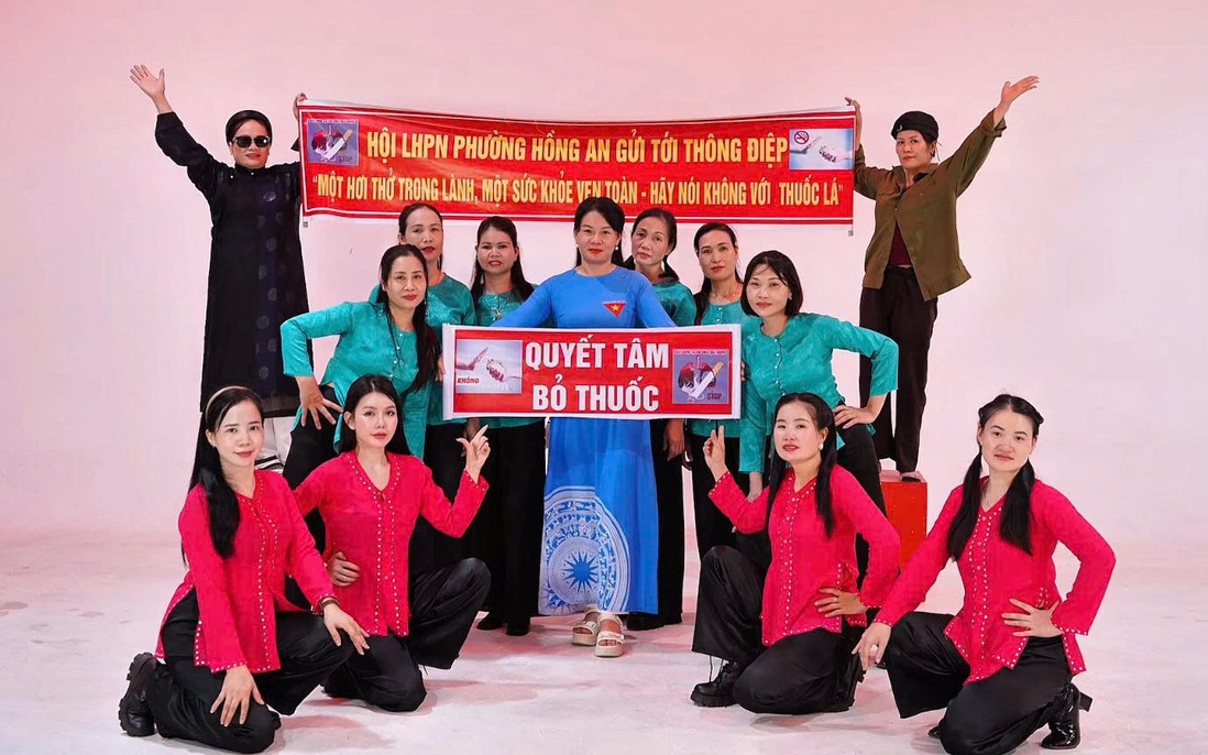 Vũ điệu truyền thông về phòng, chống tác hại thuốc lá của Hội LHPN phường Hồng An, Hải Phòng
