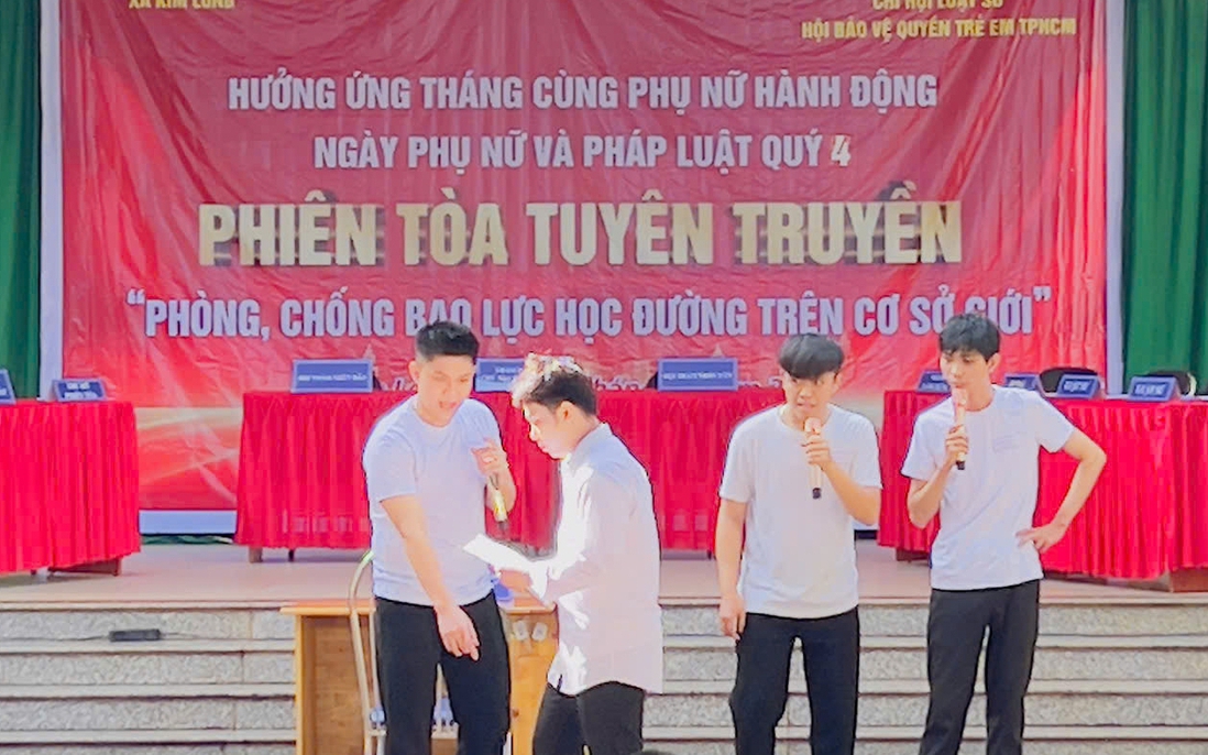 Phiên tòa tuyên truyền giúp trẻ em hiểu về Phòng chống bạo lực học đường lồng ghép Bình đẳng giới