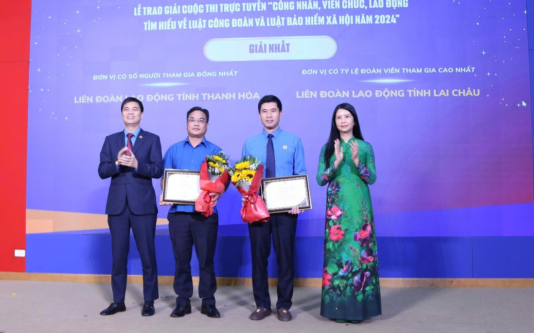Trao gần 300 triệu đồng giải thưởng Cuộc thi tìm hiểu Luật Công đoàn, Luật Bảo hiểm xã hội 2024
