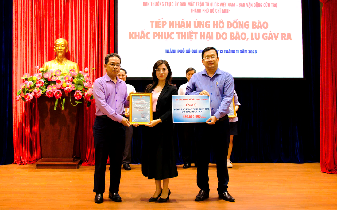 TPHCM: Doanh nghiệp, đơn vị tiếp tục ủng hộ đồng bào vùng bão lũ hơn 4 tỷ đồng 
