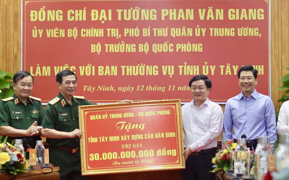 Quân ủy Trung ương tặng tỉnh Tây Ninh 30 tỉ đồng xây cầu dân sinh xã hội 