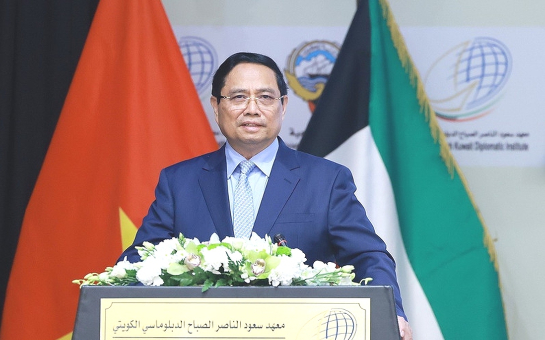 Thủ tướng Phạm Minh Chính phát biểu chính sách tại Học viện Ngoại giao Kuwait