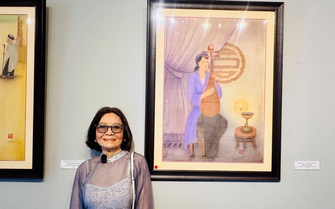 Tranh lụa lấy cảm hứng từ "Chinh phụ ngâm"