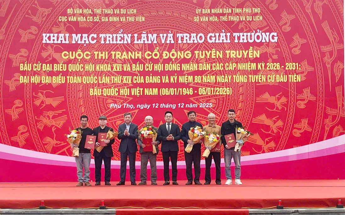 Họa sĩ Báo Phụ nữ Việt Nam đoạt giải Ba cuộc thi tranh cổ động toàn quốc tuyên truyền Đại hội Đảng XIV