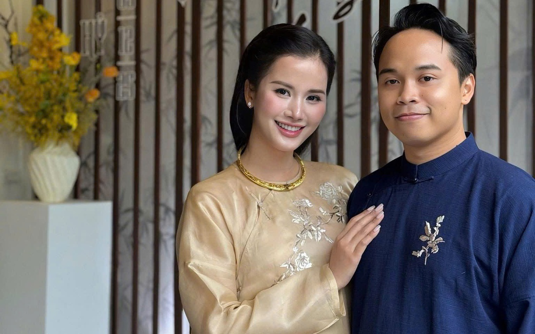 Á hậu Hương Ly rạng rỡ sánh đôi bên chú rể trong Lễ gia tiên