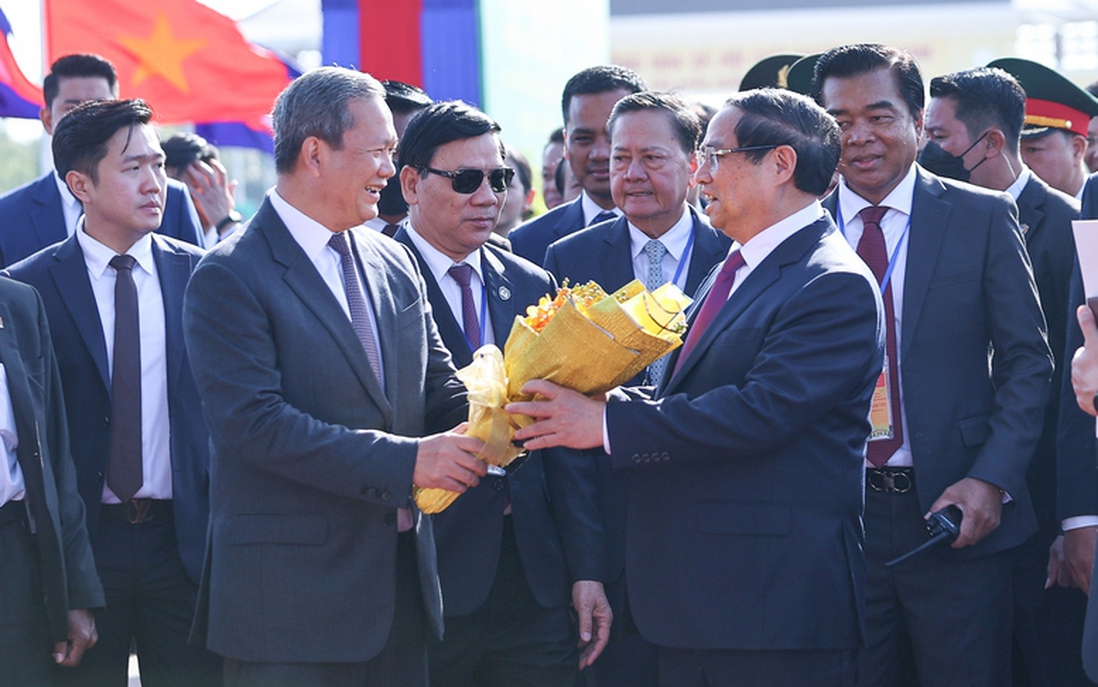 Thủ tướng Phạm Minh Chính cùng Thủ tướng Campuchia khai trương cặp cửa khẩu quốc tế mới