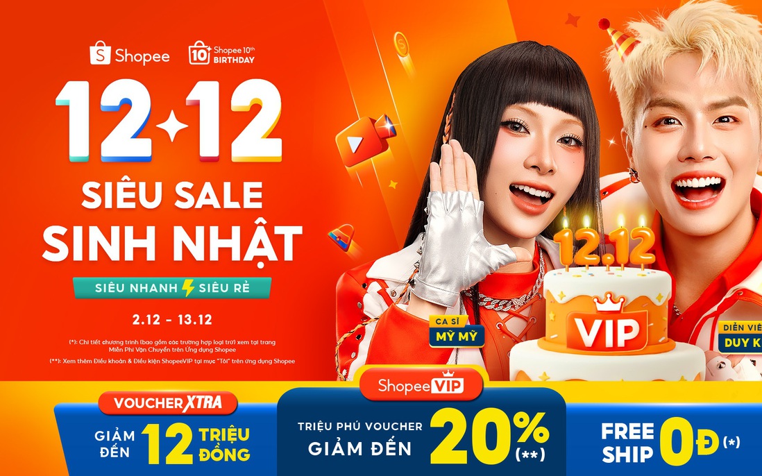Shopee khởi động “12.12 Siêu Sale Sinh Nhật” với loạt chương trình mua sắm giải trí hoành tráng