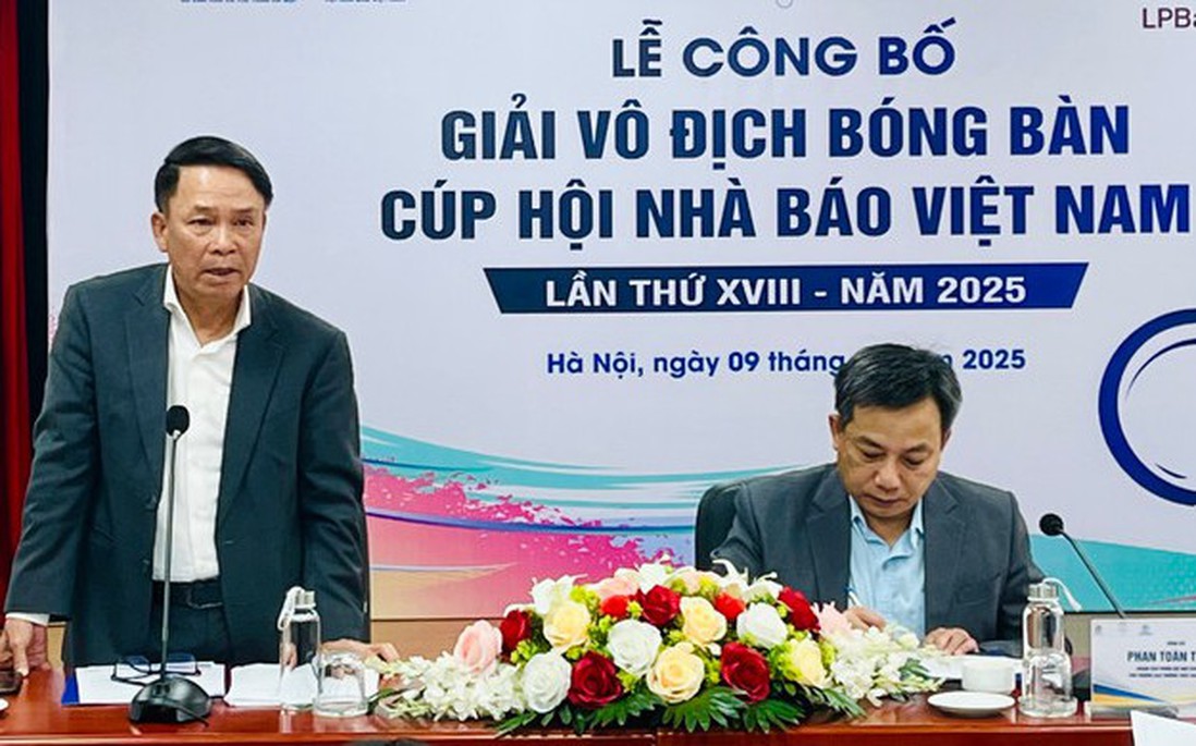 Gần 200 tay vợt tranh tài tại Giải vô địch bóng bàn Cúp Hội Nhà báo Việt Nam năm 2025