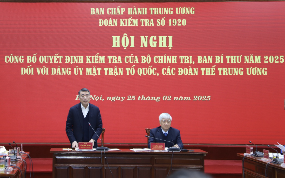 Công bố quyết định kiểm tra của Bộ Chính trị, Ban Bí thư năm 2025 đối với Đảng ủy MTTQ, các đoàn thể TƯ